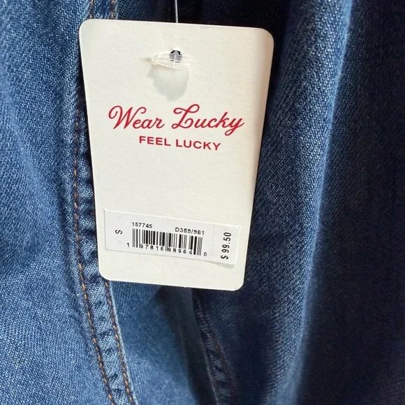 Lucky Brand Blue Denim Snap Button Down Shirt - New With Tags - Picture 6 of 9